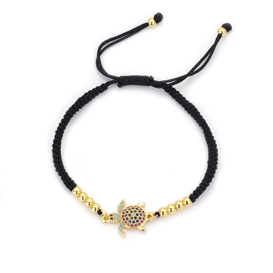 

Noter New Luxury Turtle Bracelet Men Women Handmade Weaven Adjustable Lucky Black Red String Braslet Distance Couple Braclet чорний