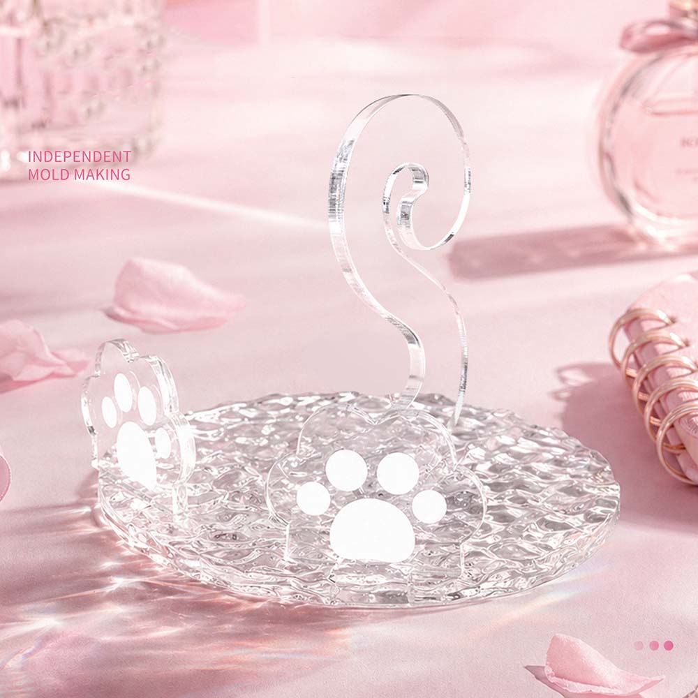 58mm Cute Cat Photo Frame Water Ripple Acrylic Badge Display Stand Rotatable Binder Button Pin Frame Desktop Anime Pin Holder