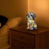 Luce Notturna per Cani con Adorabile Design a Vetro Colorato di Cucciolo, Calda Luce LED, Lampada da Tavolo per Camera da Letto Alimentata da USB per Amanti dei Cani