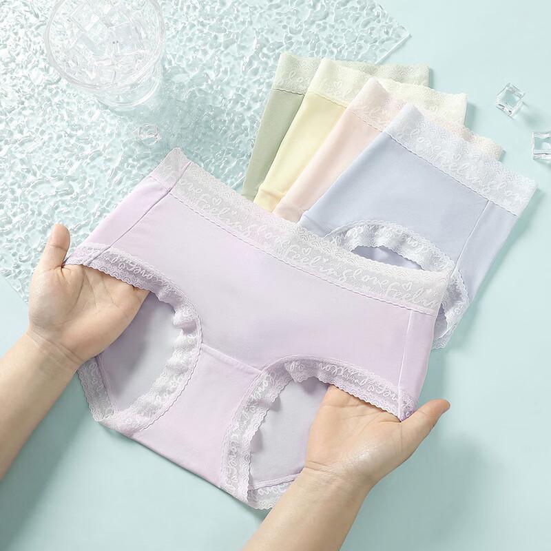 Fenteng Women's Silk Blend Lace Trim Panties 5-Pack