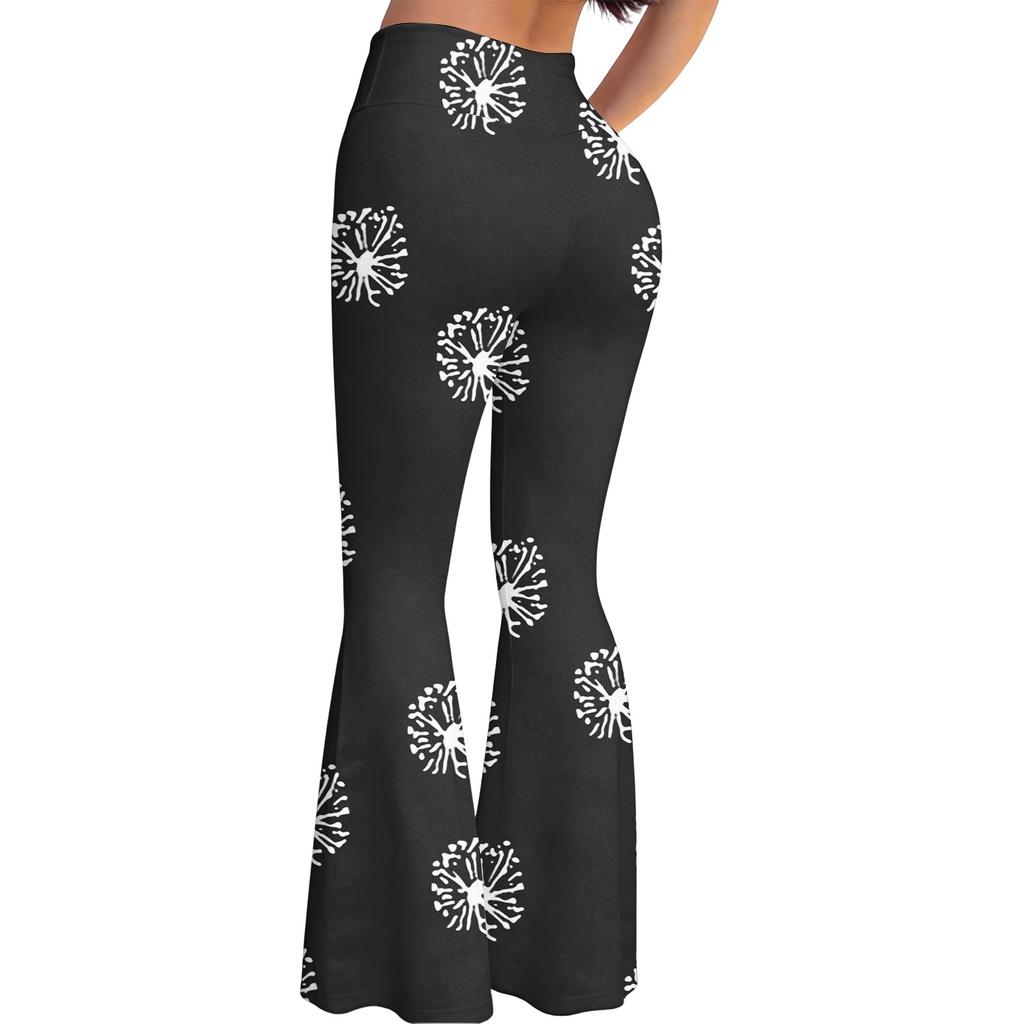 High Waist Bootcut Hosen für Damen Dehnbar Schlank geschnitten Lässige Hosen Yogahosen mit Aufdruck Geeignet für den täglichen Gebrauch