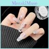 Original Chinese Style Ink Wearable Mountain And Water Nail Sticker Hand-painted Light Therapy False Nails Winter New Artwork
