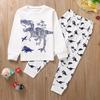 Babygutt Barn Tegneserie Dinosaur T-skjorte Topper+ Bukser Pyjamas Nattøy Antrekk Sett