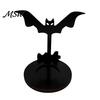 Black Cat Candle Stand Halloween Wooden Holder, Hollow Crow Spider Tealight Display Bat Shape Holder Stand, Gothic Silhouette Tabletop Decor for Home
