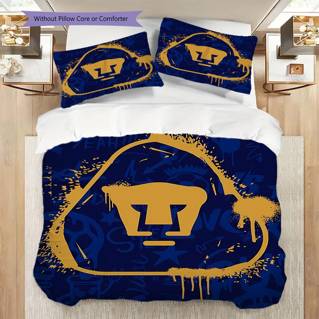 Pumas UNAM Pattern Bedding Quilt Set Quilt Cover Pillowcase Home Decoration Birthday Gift (1 * duvet cover + 2 * pillowcase, without core)