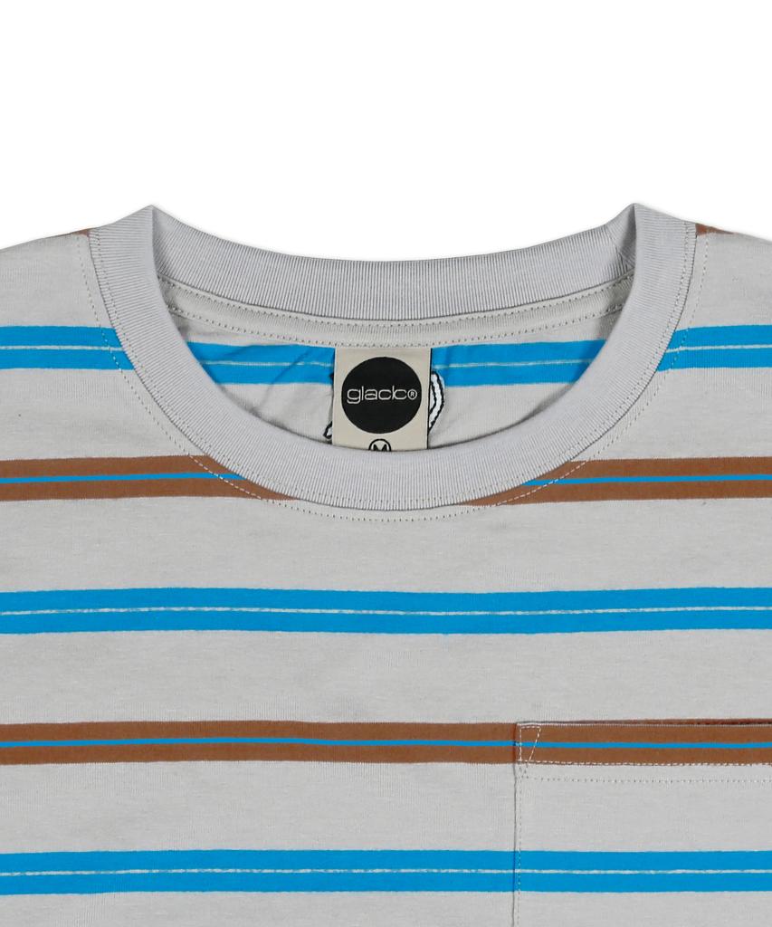 GLACK Gt141 Multi-Stripe Pocket T-Shirt (Gray)