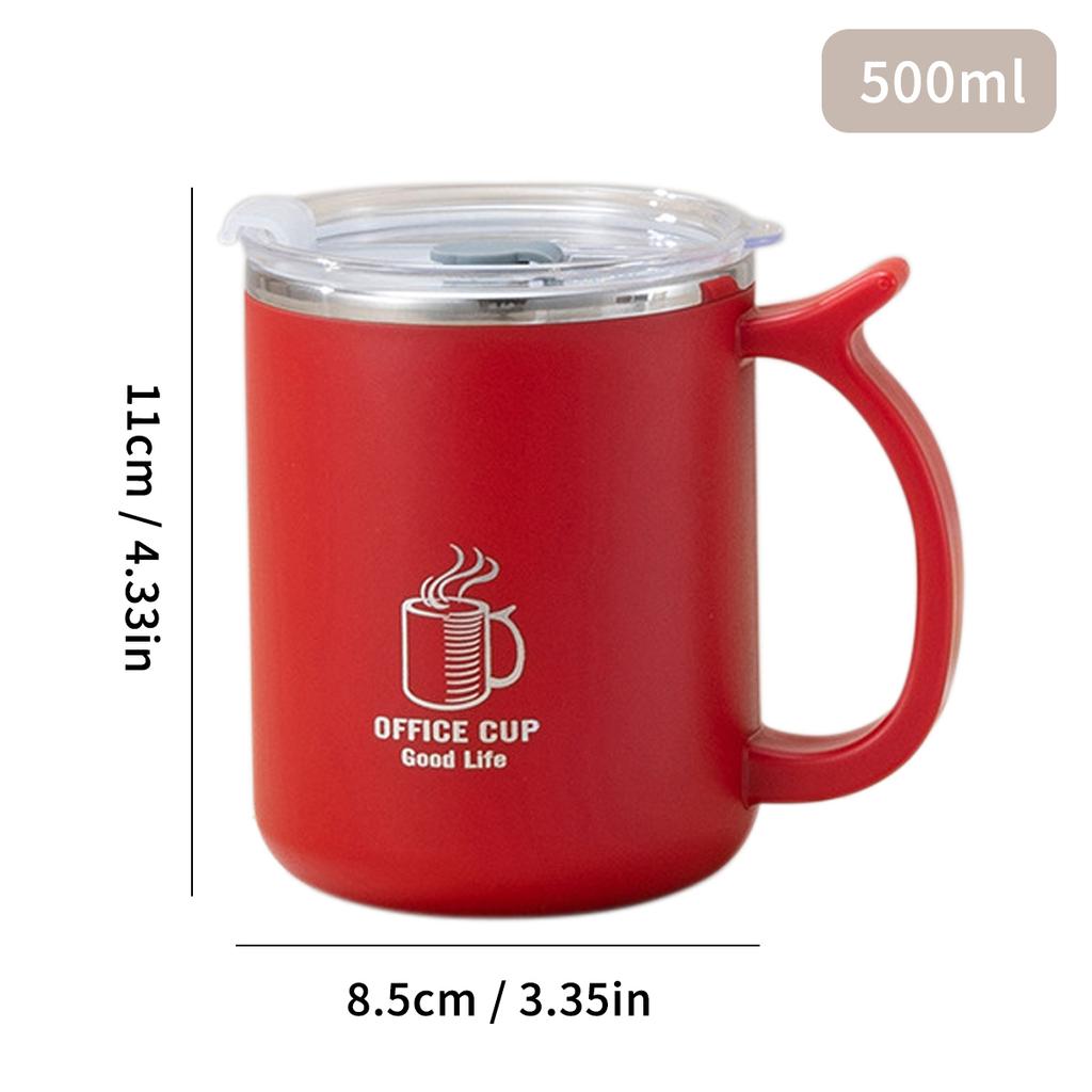  Thermal Mug 304 Stainless Steel Double Wall Insulated Milk Coffee Cup With Handle Portable Student Leak-proof Water Cup