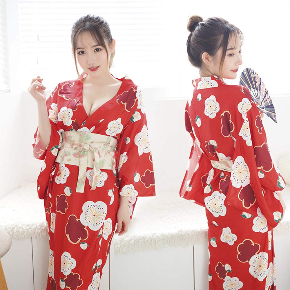 SHLYMP Japanisch Extrem Baby Offen Yamato Japanisch Japanisch Attraktiv Einheitsgröße Kirsche Yukata, Kimono, Cosplay, Sexy, Erotisch, Erotisch,
