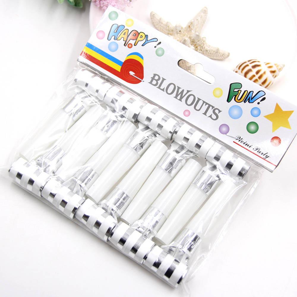 

10 шт./упак. бронзовые свистки с золотыми и серебряными звездами в полоску в горошек для детей, украшения для дня рождения, детские игрушки, подарок Stripe серебряный