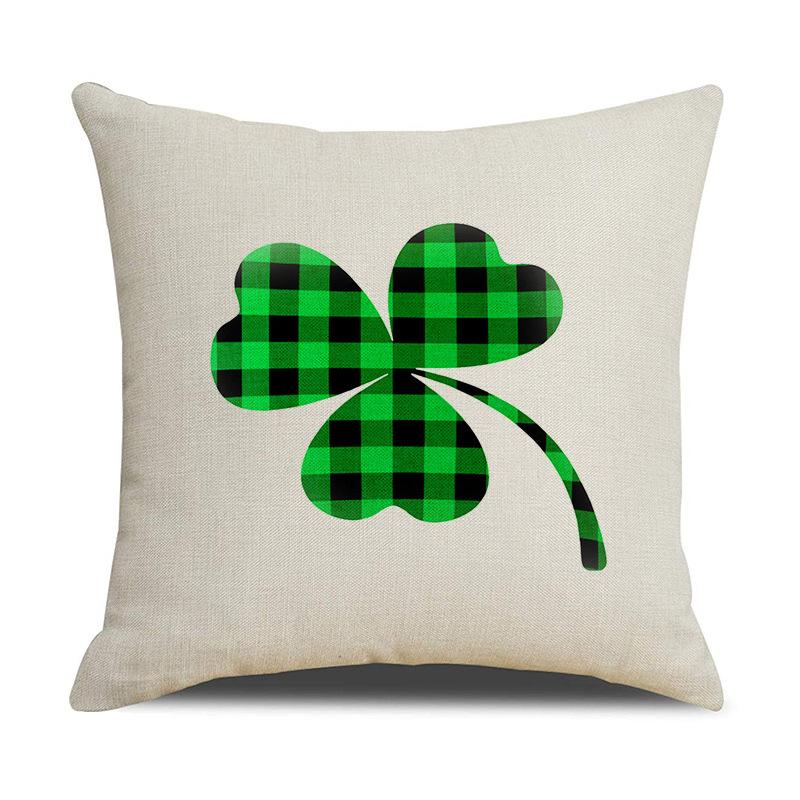 St. Patrick's Day Pillow Cover Living Room Sofa Clover Pillow Cushion Cover