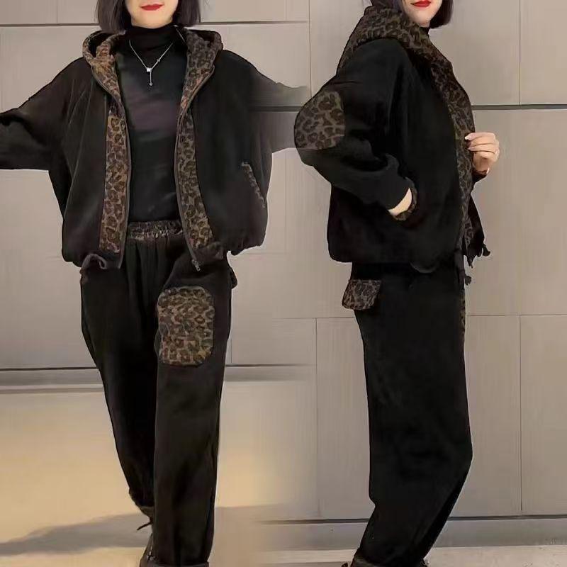 

Women s Winter Style: Trendy Harem Pants & Slimming Two-Piece Set for Post-70s Moms 2XL