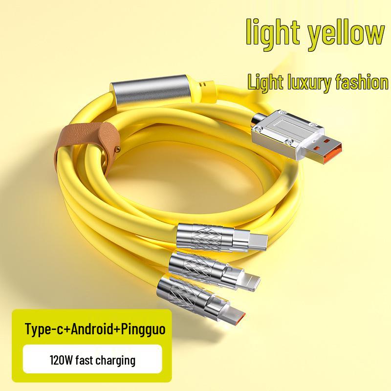 8-Color Fast Charging Zinc Alloy 3-in-1 Mecha Data Cable