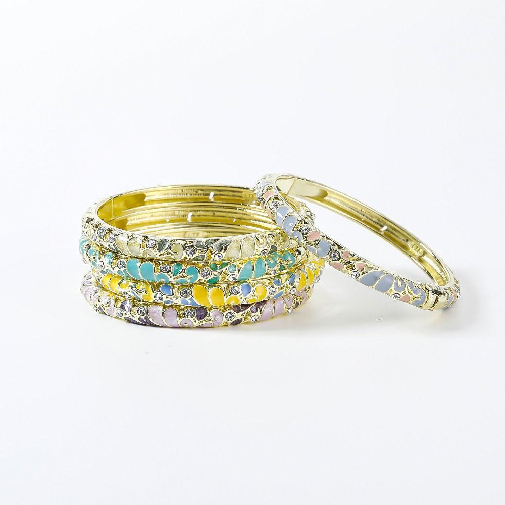 Tradycyjna Vintage Bransoleta Cloisonné Kolorowa Damska Bransoletka na Rękę Bohemska Bransoleta z Kwiatami Dziewczęca