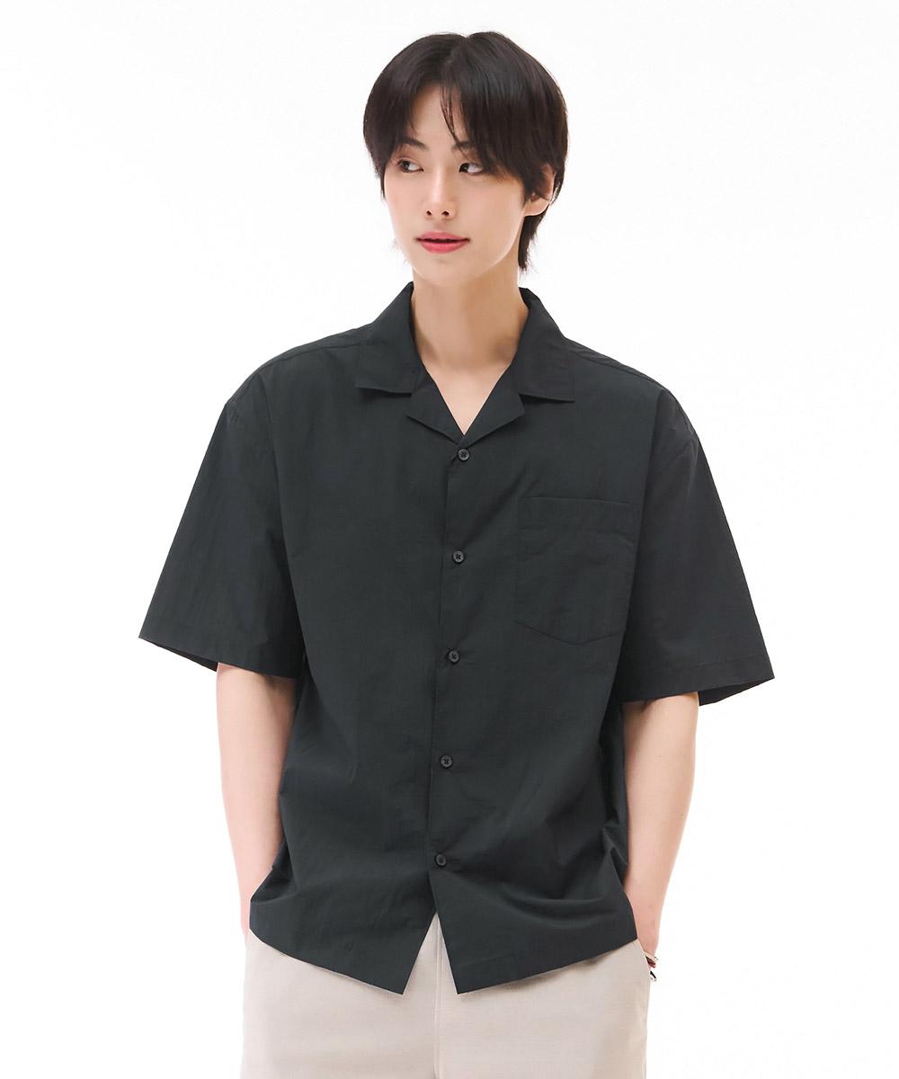 Chase Cult Men S Light Open Collar Short Sleeve Shirt - Charcoal Dgrey/95