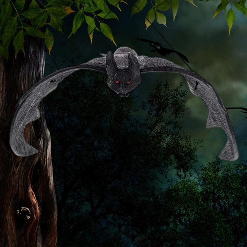 Bat Decor Realistic Bat Pendant Haunted House Props Halloween Ornament for Bedroom Garden Window Living Room Porch Classroom