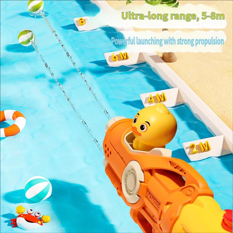 Kids Water Gun Press Shoot Sprayer Large Capacity Outdoor Beach Toy Water Battle Game Cartoon Big Size Double Nozzle Watergun
