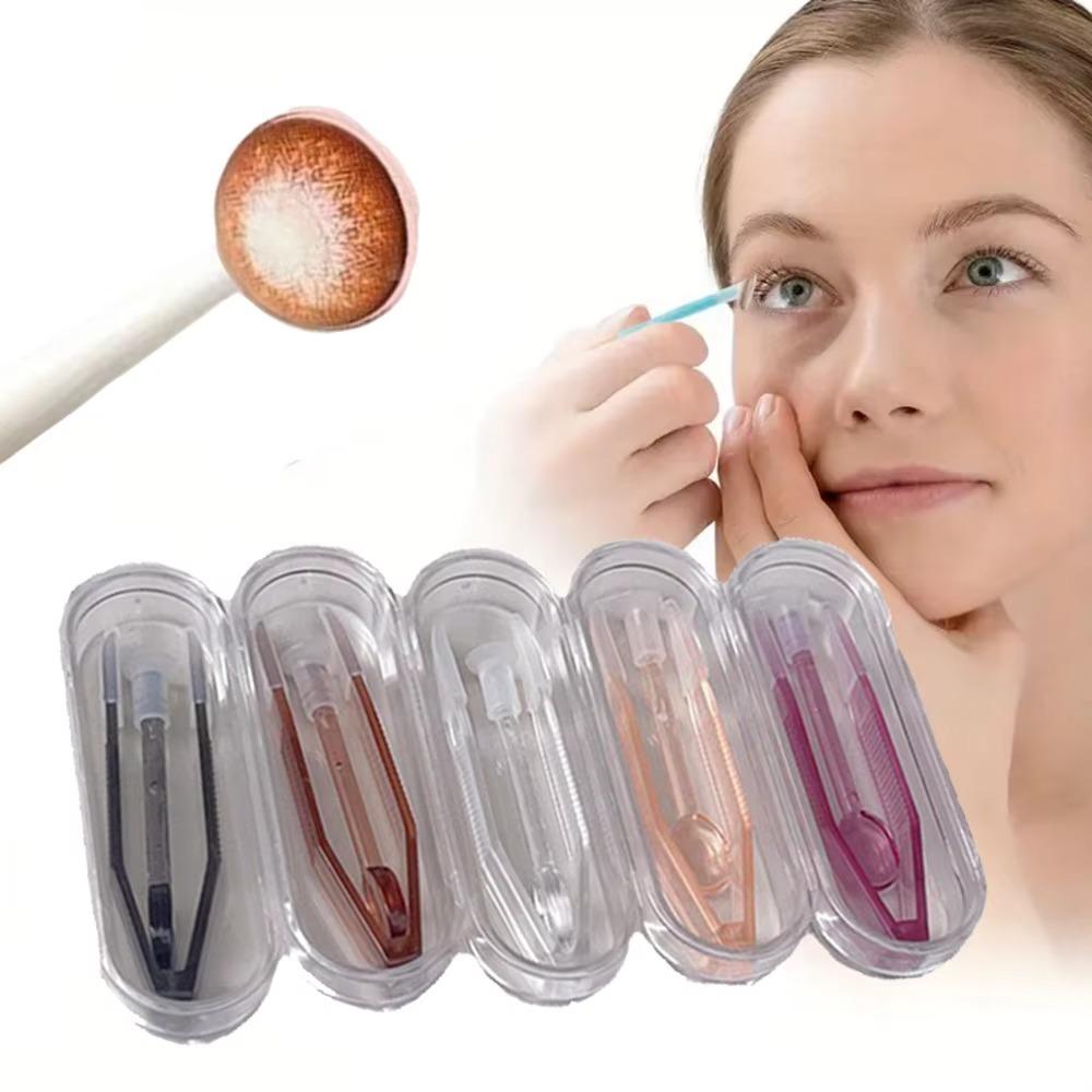 With Suction Stick Contact Lens Inserter Remover Transparent Clip Contact Lens Case  for Eye Care