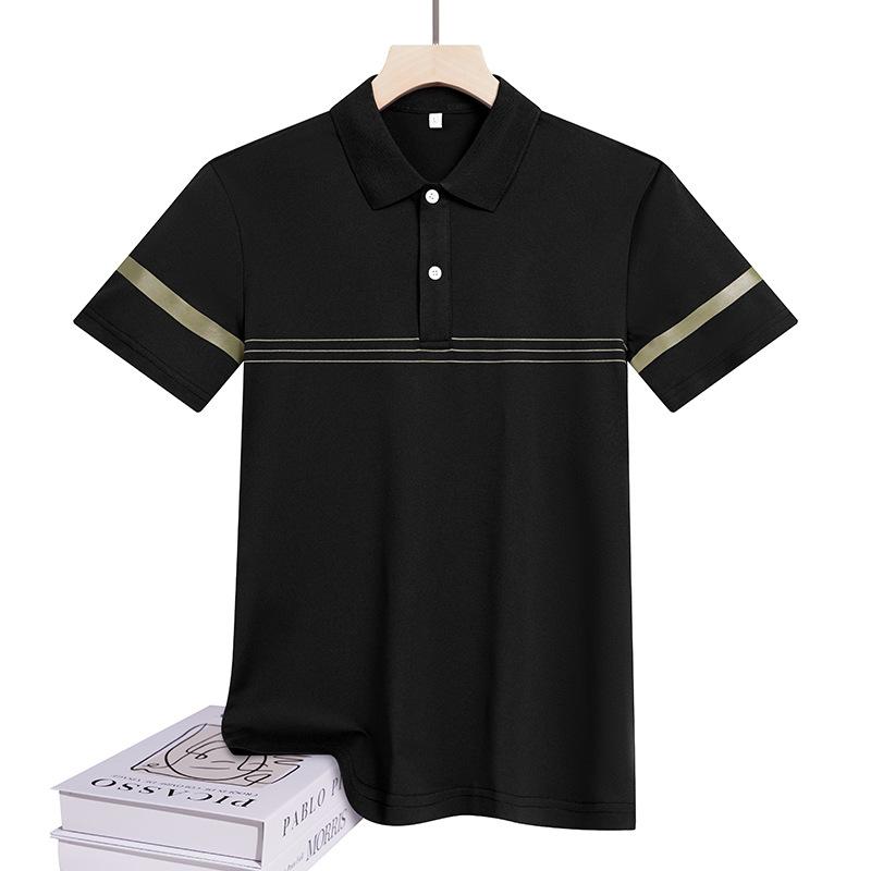 Middle-aged And Elderly Men's Short-sleeved T-shirt Summer Ice Silk Quick-drying Middle-aged And Elderly People Wide