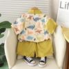 Boys' Summer Outfit Set Summer Baby Fashionable Tie Shirt Short Sleeved T-shirt Children's Two-piece Set
