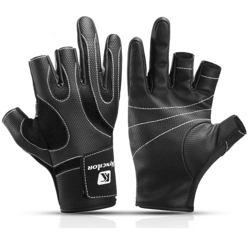 Outdoor 3 Cut Finger Non-slip Wear-resistant Fishing Gloves for Cycling Fishing Equipment