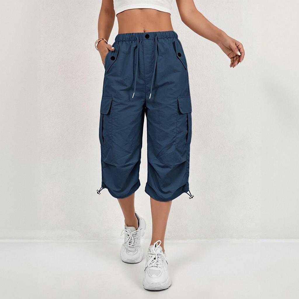 Pantalones Capri Cargo para Mujer Secado Rápido Múltiples Bolsillos Deportes al Aire Libre Running Senderismo Casual Ropa de Trabajo Pantalones