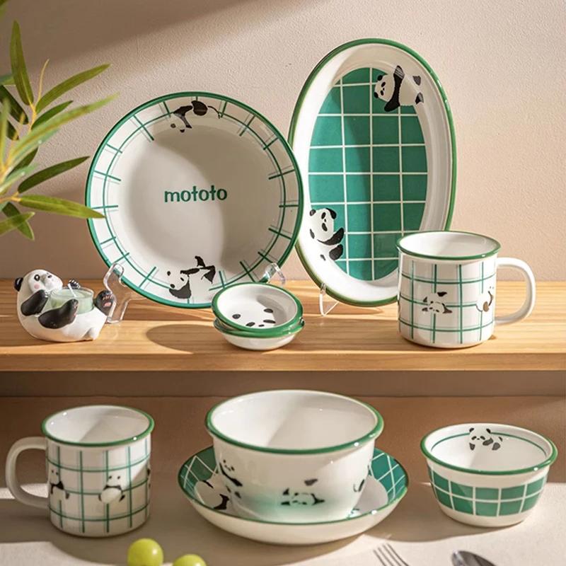 Chinese Style Cartoon Ceramic Plates Light Luxury Home Delicious Dishes Fish Plate Luxurious Restaurant Fruits Salad Plate