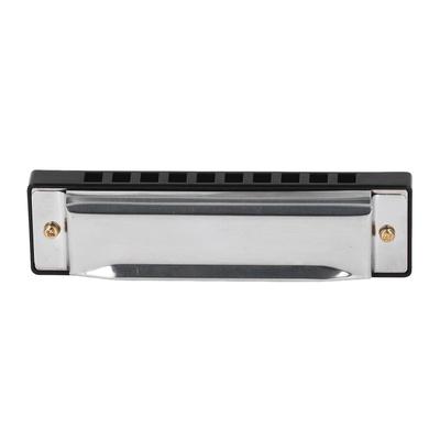 Armonica Diatonica Lega di Alluminio 10 Fori Tono di Do Portatile Strumento Musicale Argento Regalo
