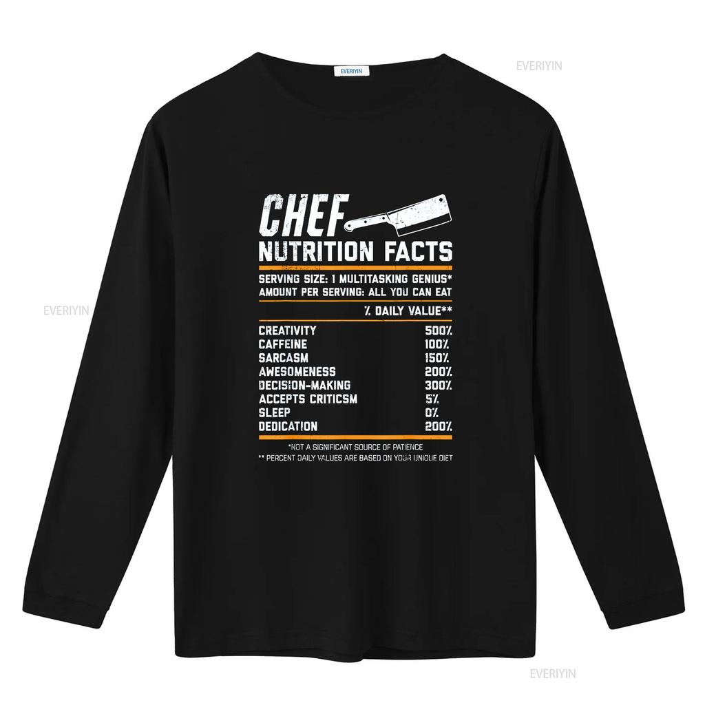 Chef Nutrition Facts Funny Cook Vintage Cooking T Shirt vintage Washed Casual Versatile Slightly Unisex graphic streetwear Soft