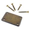 Electric Guitar Neck Plate Bass Reinforcing Metal Accessories 4 Holes with Screws