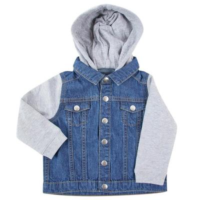 Larkwood Childrens/Kids Fleece Hooded Long-Sleeved Denim Jacket