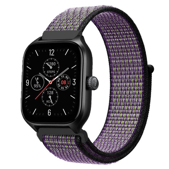 20mm 22mm Nylon Loop Band For Amazfit GTS 4/3/3pro/2e/GTS 2 Mini/GTR 4 47mm/GTR 2/Stratos 2 3 Strap For Amazfit Bip 3 Pro Correa