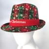Christmas Fedora Hats Adults Classic Breathable Festive Snowflake Pattern Headwear Soft Christmas Fedora Hat For Family Men