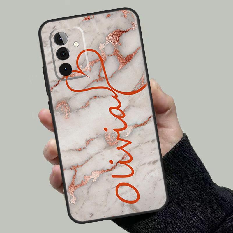 PERSONALISED ROSE GOLD MARBLE NAME For Samsung Galaxy A34 A54 A14 A24 A72 A52 A32 A22 A12 A51 A71 A13 A23 A33 A53 Phone Case