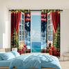 2Pcs Christmas Tree Printed Window Curtains Rod Pocket Design Machine Washable Window Drapes For Living Room And Bedroom Home