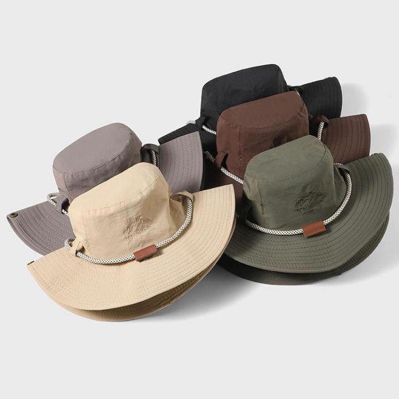 

Bucket Hat Men Women Sunscreen Fishing Hat Outdoor Summer Breathable Fisherman Cap Hiking Climbing Camping Uv Protect Windproof 55-59cm чорний