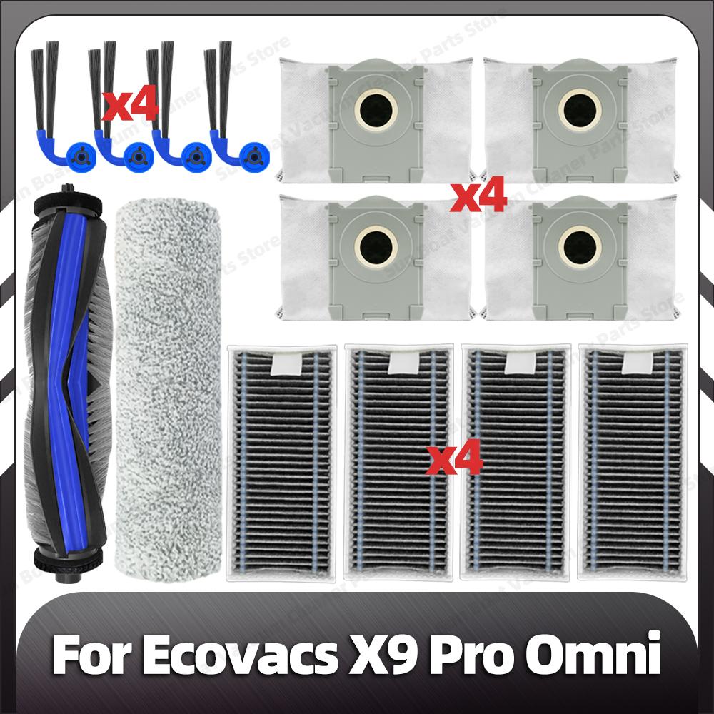 Kompatibel für Ecovacs X9 Pro Omni / YEEDI S16 PLUS Haupt-Seitenbürste HEPA-Filter Mopp-Rolle Staubbeutel Ersatzteile