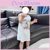 Cartoon Girl Summer Tank Dress With Cotton Fabric For Toddler Kids