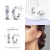 925 Silver Evil Eye Zircon Stud Earrings For Women Religious S925 Jewelry Party Gifts DIY Fashion Accessories