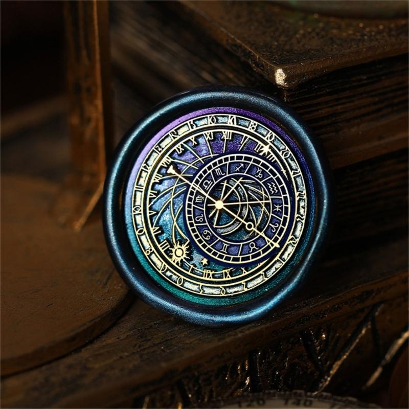 Astronomical Series Sealing Waxed Stamp Brass Head Clock Wax Seal Stamp for Envelope Wedding Invitation Decorations