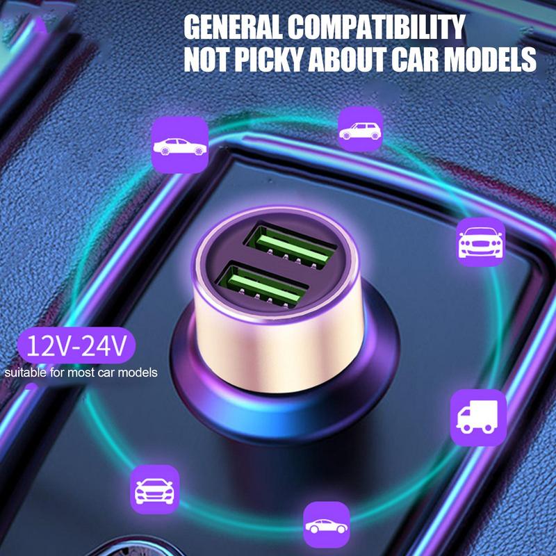 3.4A Fast Charging Car Charger Adapter Fast Charging Adapter for Car Metal Car Charger Safe Auto Charger for Daily Life Business