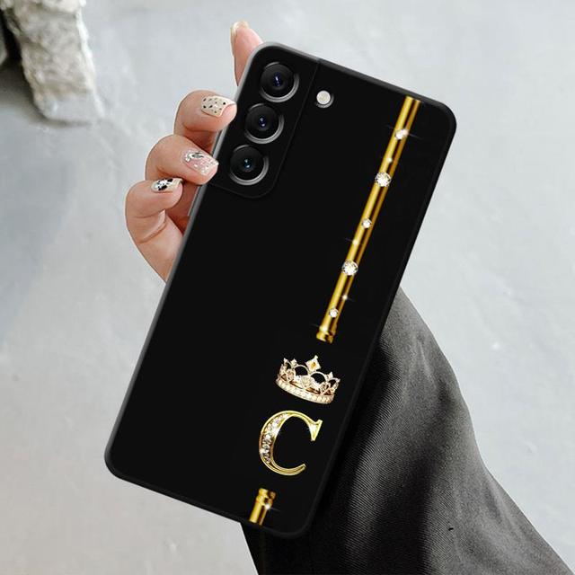 Phone Case For Samsung Galaxy S23 S22 S21 S20 Fe Ultra S10 S9 S8 Plus Note 20ultra 10plus Cover Diamond Crown Queen King Letter