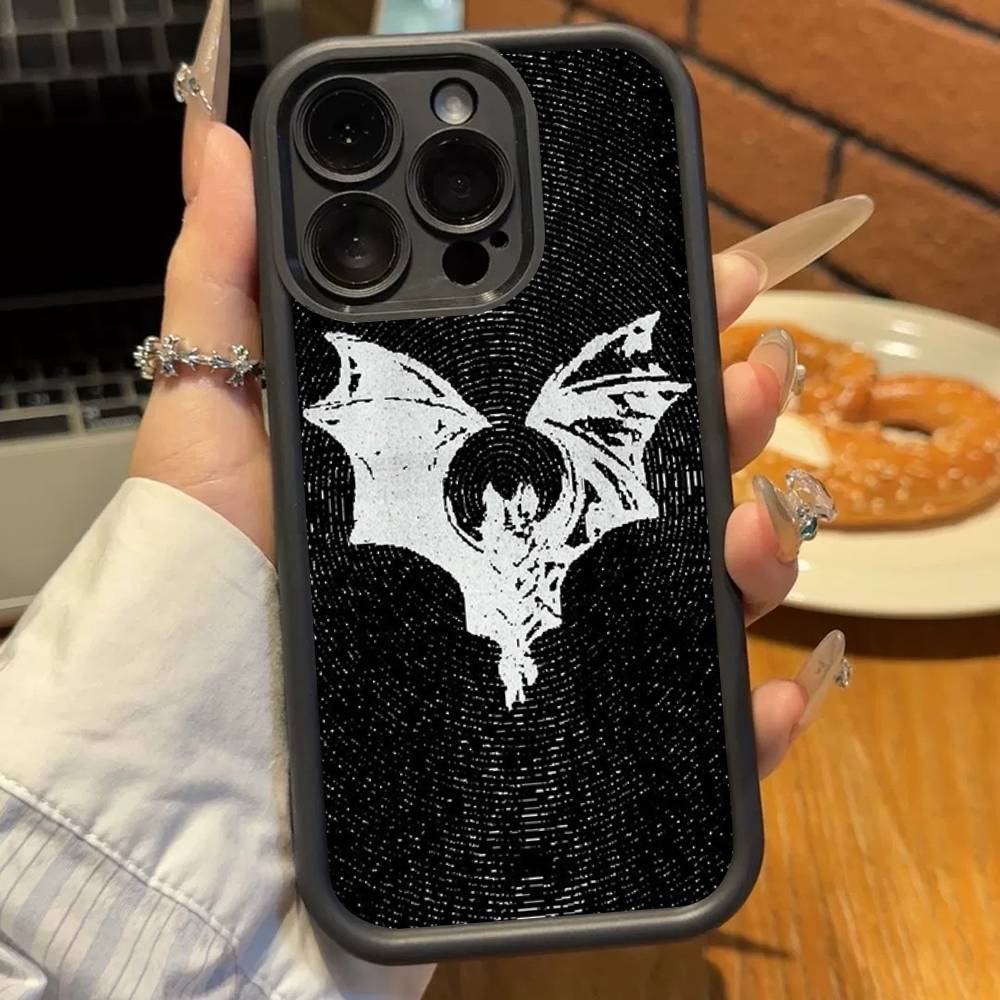 Gothik Vampir Fledermaus Gotisch Silikon Handyhülle Für iPhone 17 Air 17 16 15 14 13 12 11 Plus Pro Max Stoßfest Weiche Hülle