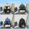 Fashion Color Blocked Letter Print Student Leisure Backpack With Coin Purse For School And Daily Use