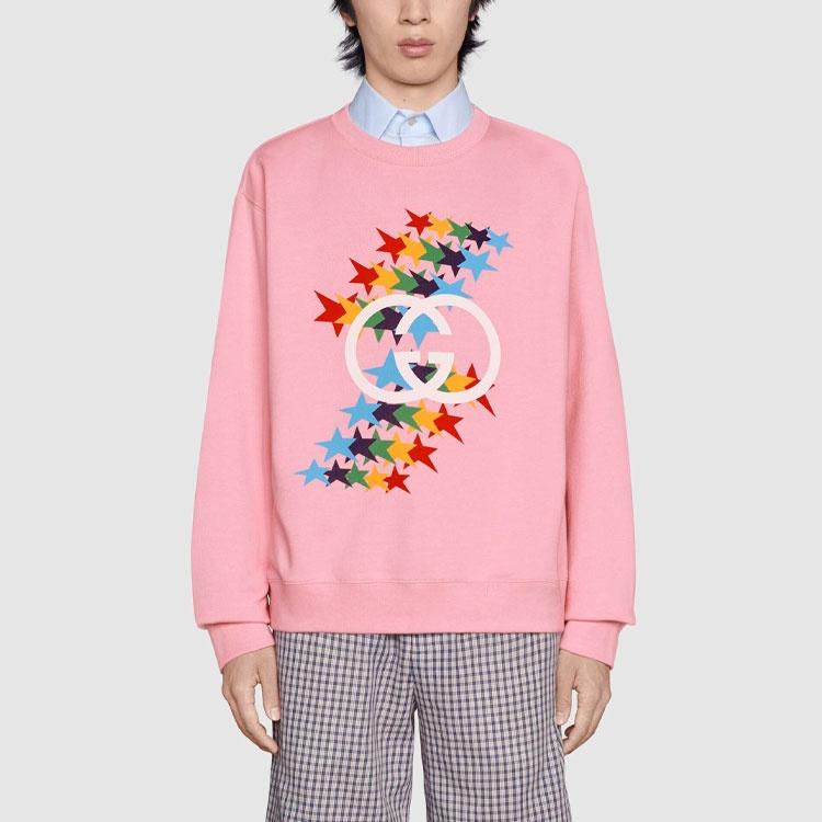 Gucci Fw21 Rainbow Stars Crewneck Sweatshirt 'Pink' Men's 626990-XJDNK-5904