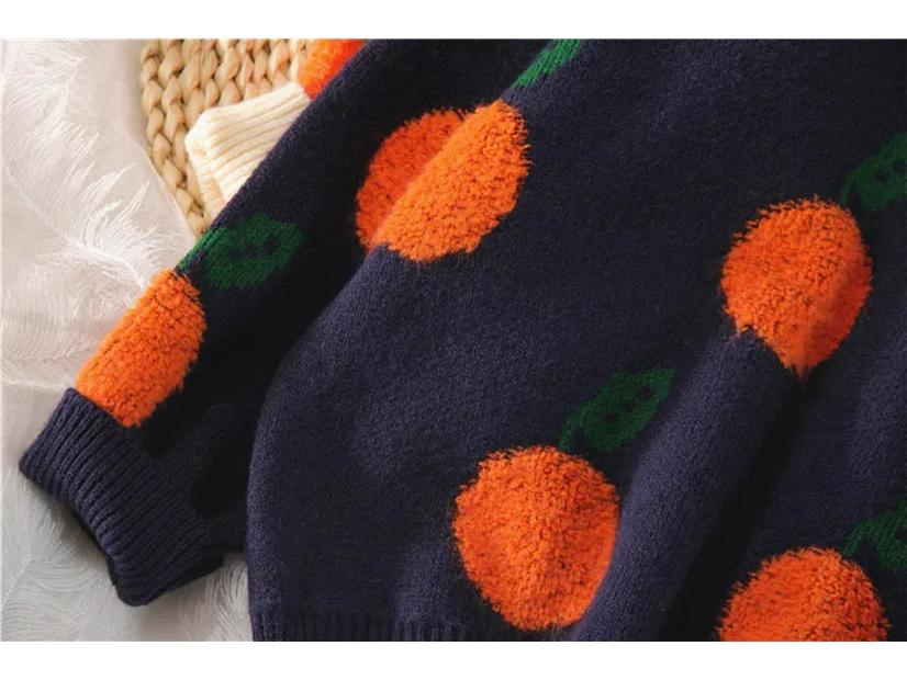 2024 Damen Herbst/Winter Orange Rollkragen Koreanischer Stil Warmer Wollpullover