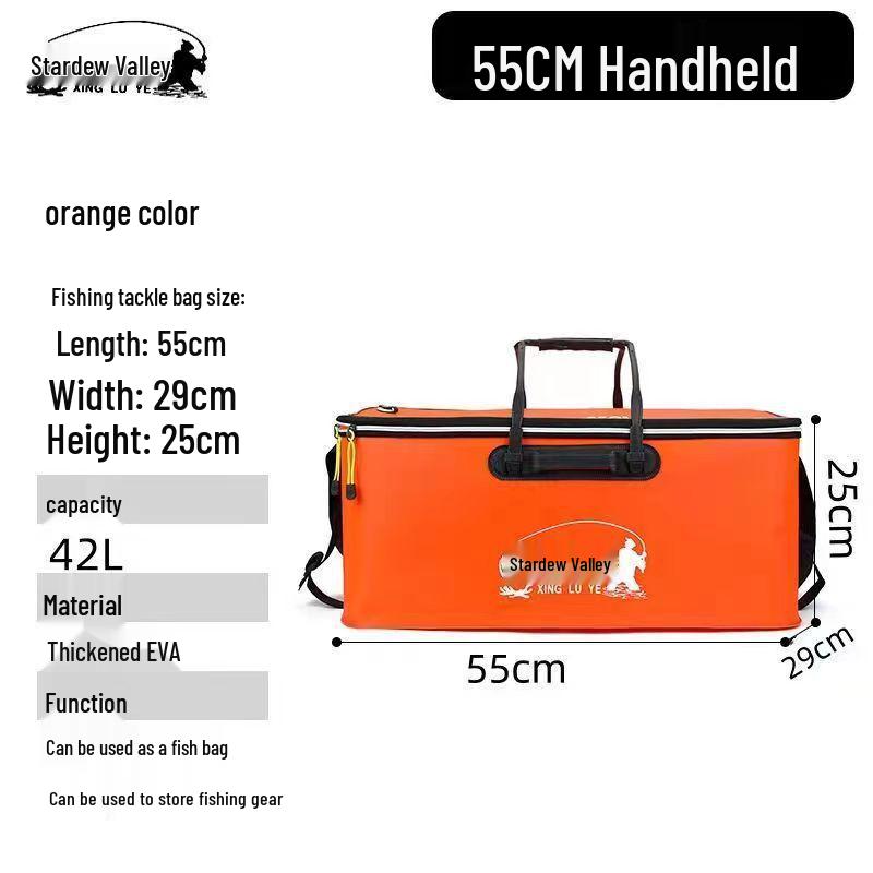 Collapsible EVA Fish Bucket with Strap - Multifunctional and Thickened Design with Built-in Keepnet