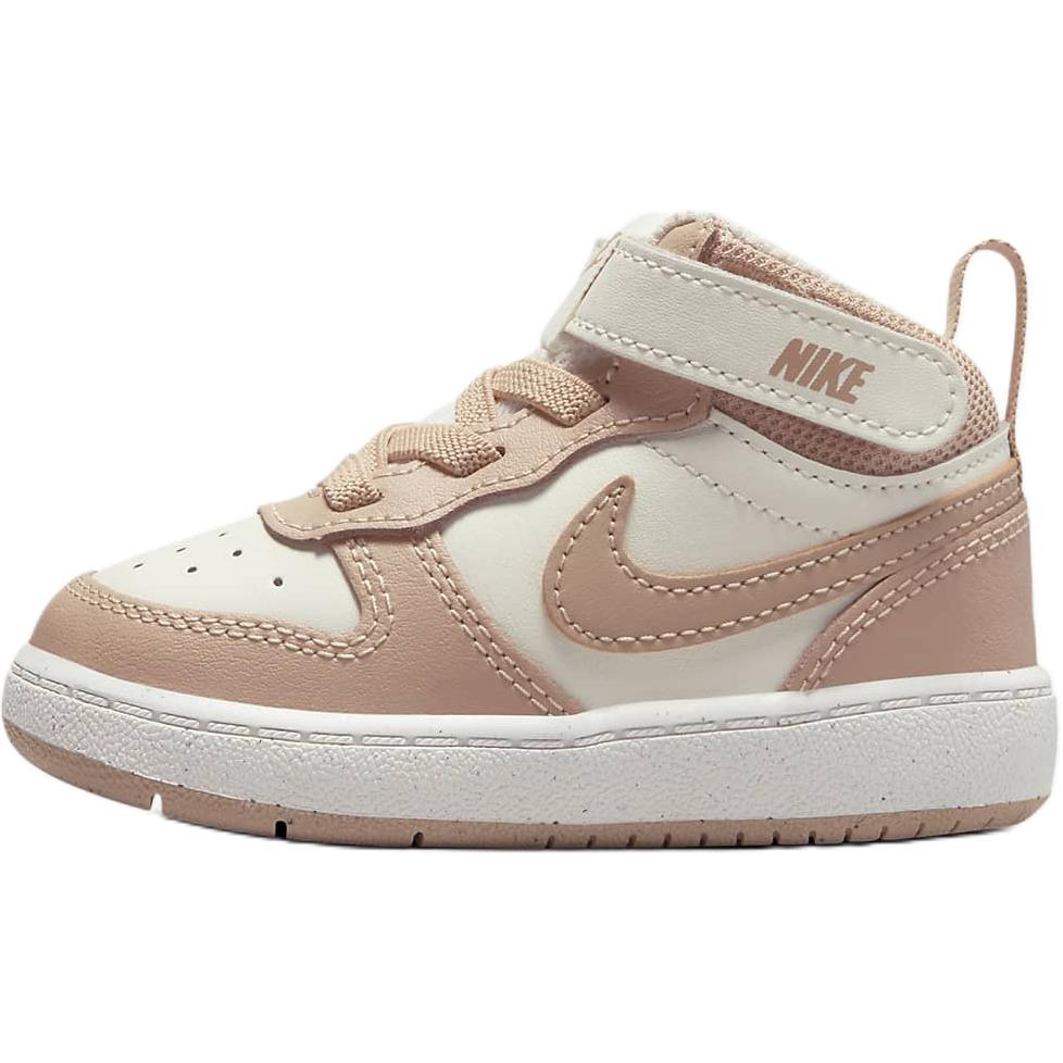 

Nike Court Borough Leather Mid 2 Удобные Универсальные Нескользящие Прочные Высокие Кроссовки для Ходьбы Детская Обувь Белый Розовый CD7784-125 25