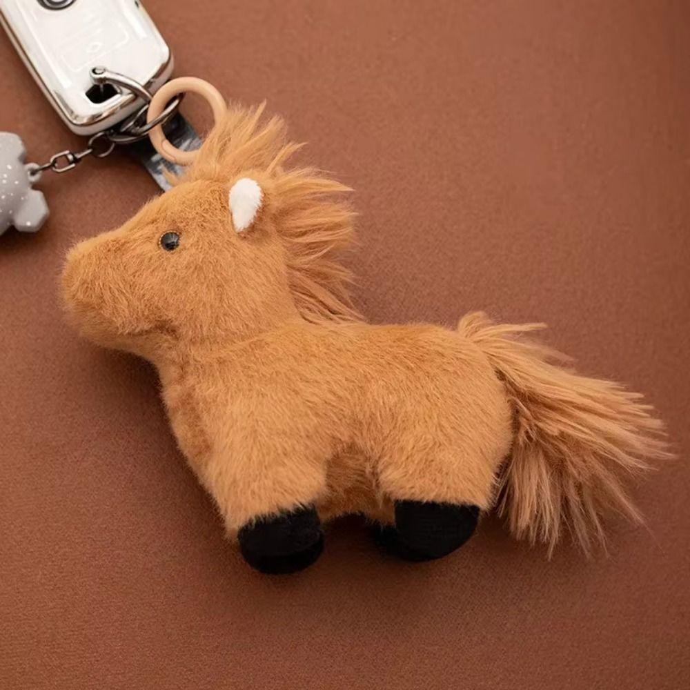 Long Mane Foal Plush Doll Simulation Cartoon Horse Stuffed Toy Horse Plush Keychain  Children