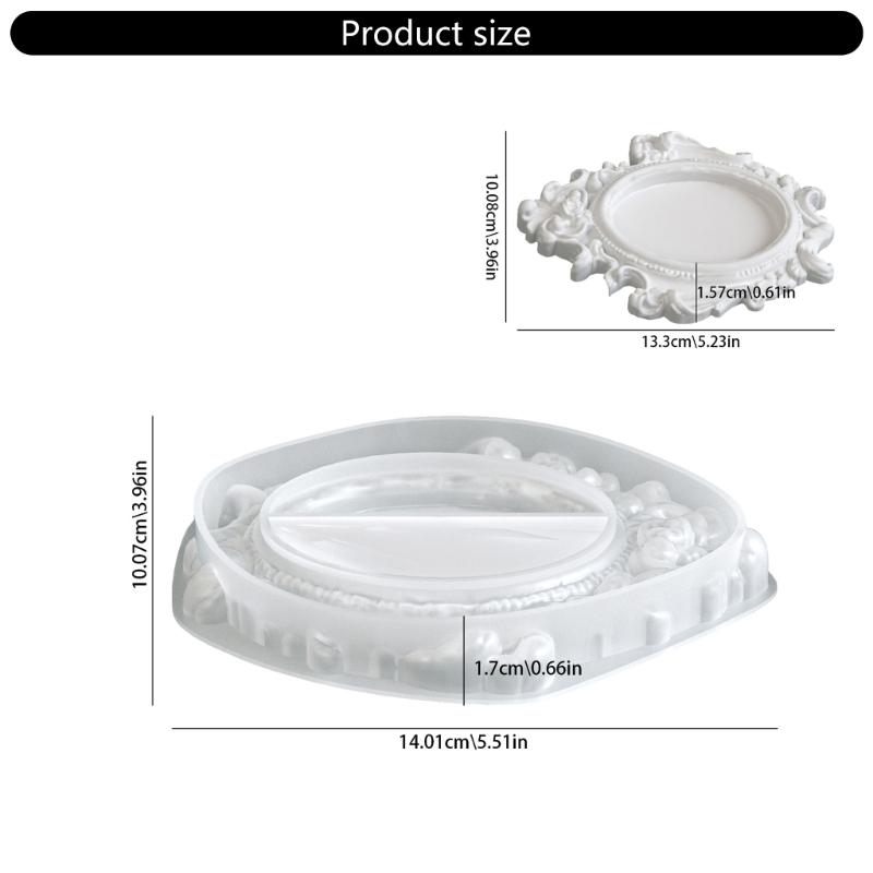 Silicone Crafting Mold With Detailed Renaissances Floral Pattern For Creating Decorative Tray Multipurpose Organizers