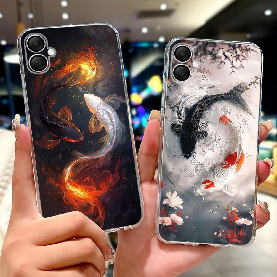For Samsung Galaxy A06 Case A04 A04e A05 Lucky Koi Fashion Painted Cover Soft Silicone Case For Samsung A06 A 04 Galaxy A05 Bags